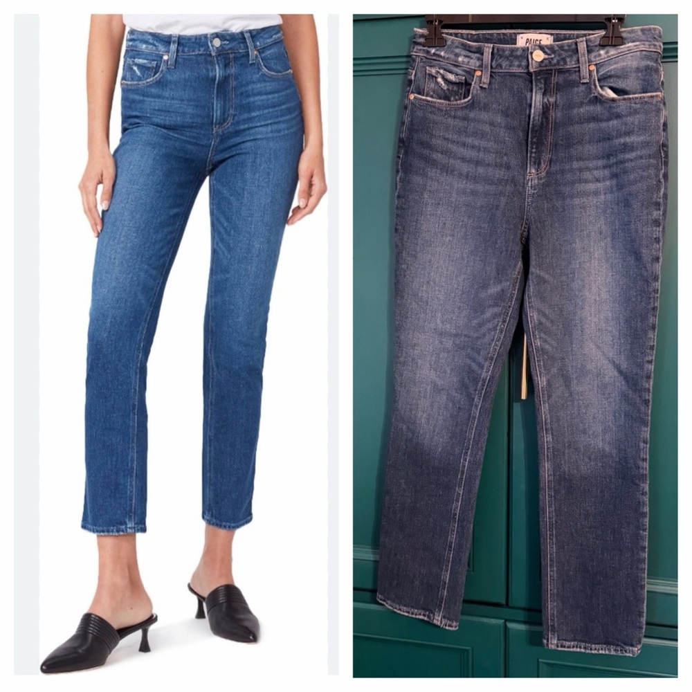 PAIGE Sarah Slim Jeans – Roam Wash – Size 29 – High-Rise Slim Straight Denim